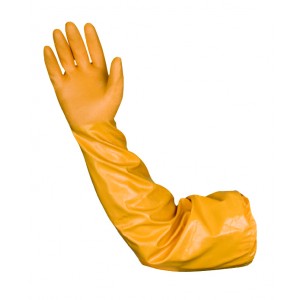 Yellow Latex Dipped Nitrile Coated Work Gloves Safety Working