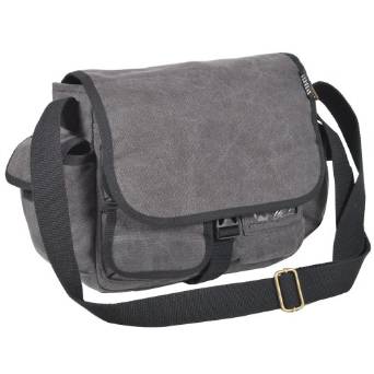 Everest Luggage Canvas Messenger Bag Charcoal