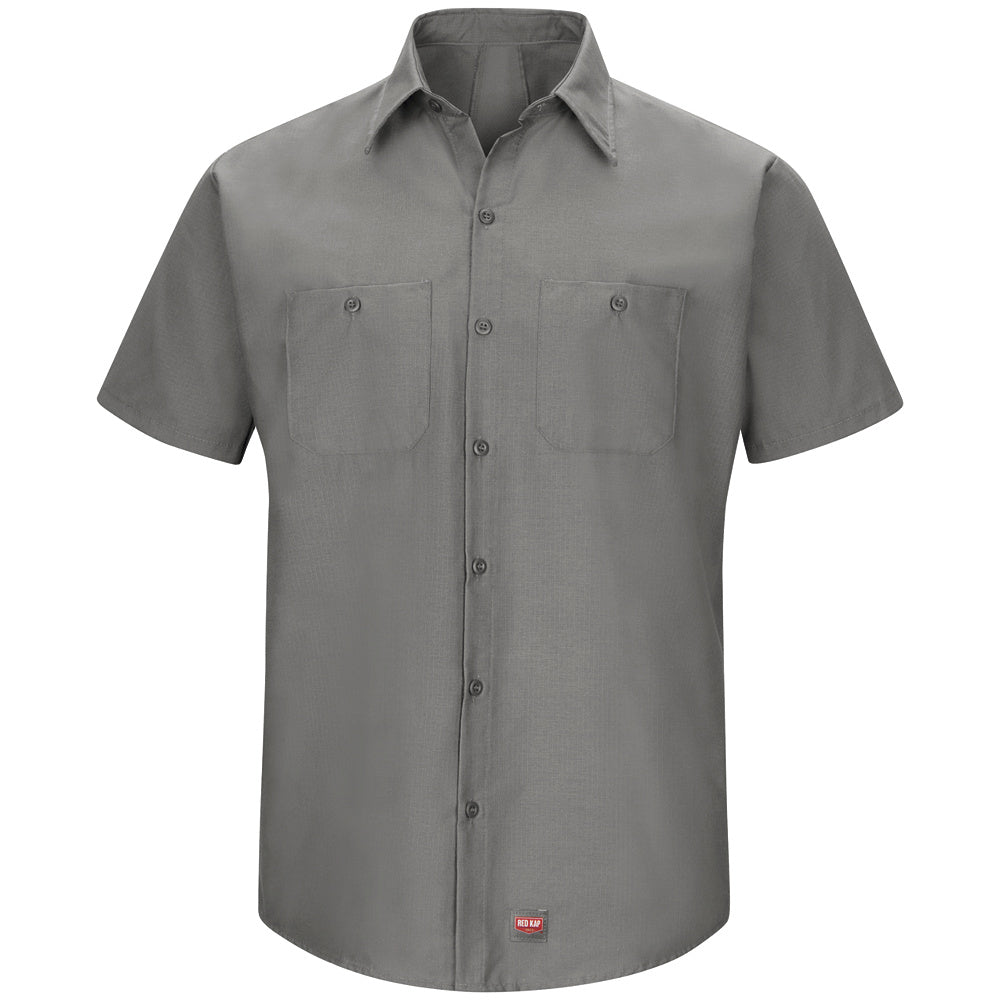 Red Kap Men's Short Sleeve Industrial Work Shirt, Charcoal - 4XL