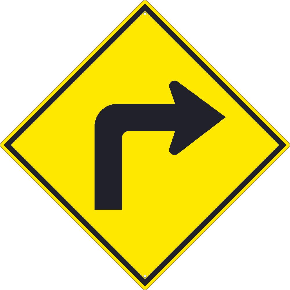 Right Turn Arrow Graphic Sign 30x30 080 Hip Ref Alum Tm240k