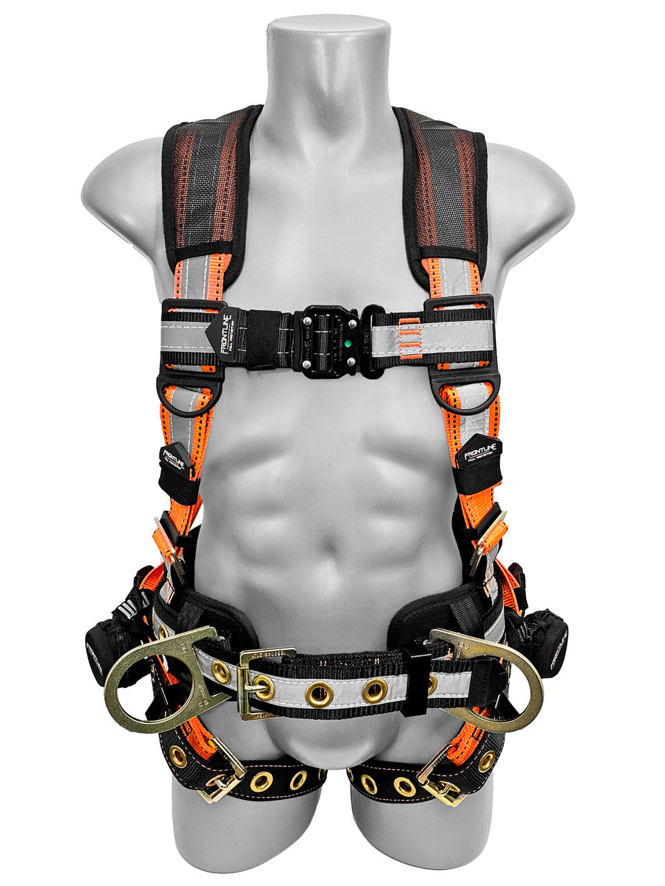 Frontline 100RCTB Combat Reflective Construction Full Body Harness with Tongue Buckle Legs and Trauma Straps