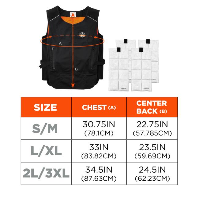 Chill-Its 6260 Lightweight Phase Change Cooling Vest with Rechargeable Ice Packs