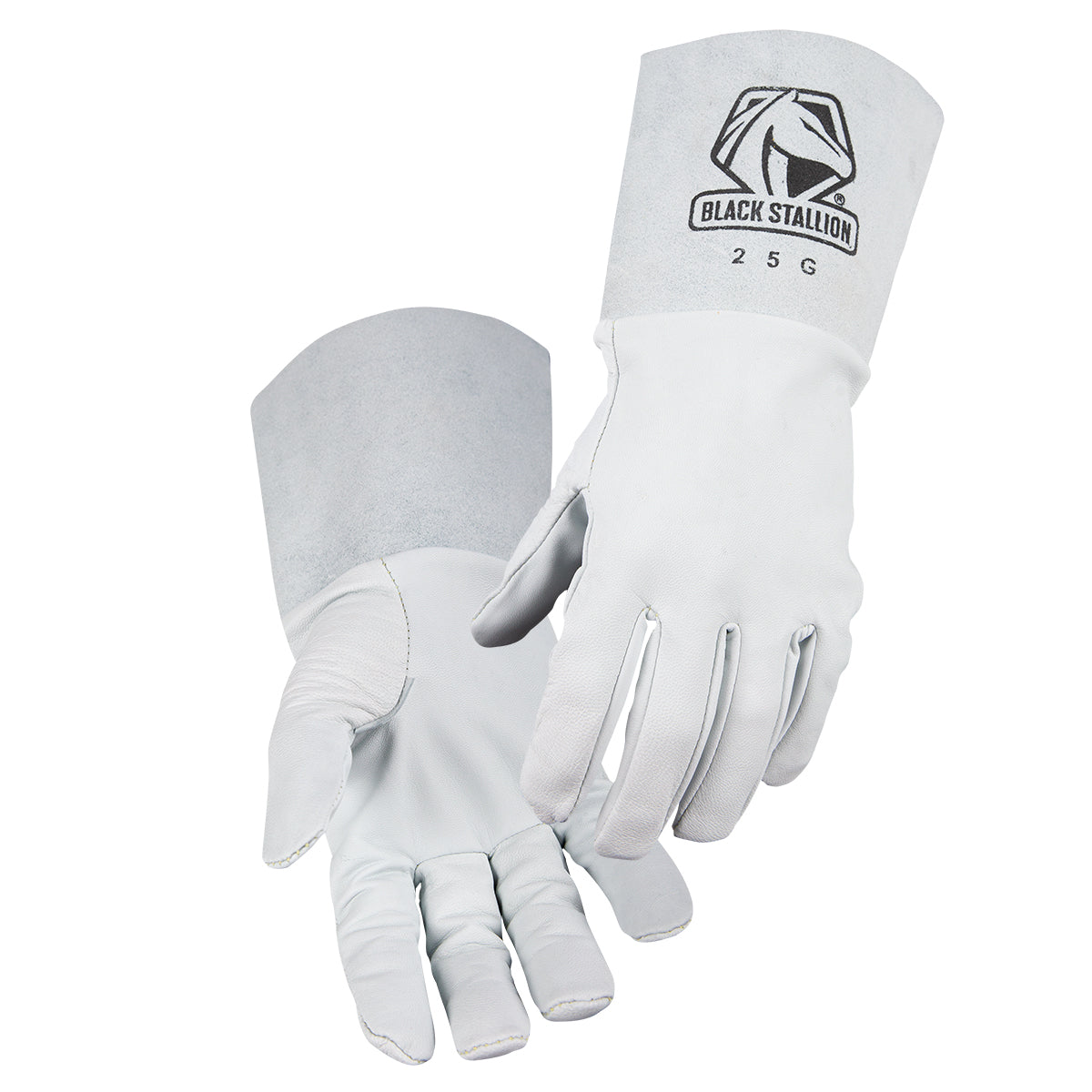 Black Stallion Pearl White Grain Goatskin TIG Glove - 25G - Pair