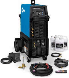 Miller Syncrowave 300 TIG Welder With 208 - 480 Input Voltage, 300 Amp Max Output, Pro-Set Technology, Coolmate 3S, RFCS-14HD Remote Foot Control, Running Gear And Accessory Package