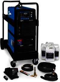 Miller Maxstar 400 TIG Welder With 208 - 600 Input Voltage, 400 Amp Max Output, QuietPulse Noise Reduction, Auto-Line Technology, Runner Cart, Wireless Foot Control And Accessory Package