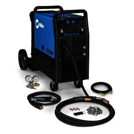 Miller Millermatic 355 1 or 3 Phase MIG Welder With 208 - 575 Input Voltage, Auto-Set Elite Parameters, EZ-Latch Running Gear And Accessory Package