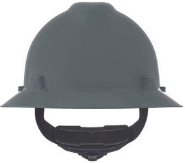 MSA V-Gard® Polyethylene Full Brim Hard Hat With Ratchet/4 Point Ratchet Suspension