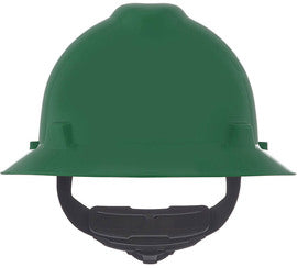 MSA V-Gard® Polyethylene Full Brim Hard Hat With Ratchet/4 Point Ratchet Suspension