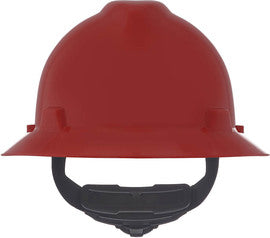 MSA V-Gard® Polyethylene Full Brim Hard Hat With Ratchet/4 Point Ratchet Suspension