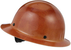 MSA Tan Skullgard® Phenolic Full Brim Hard Hat With Ratchet/4 Point Ratchet Suspension