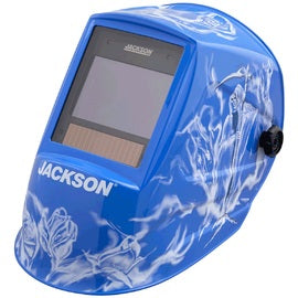 Sellstrom Jackson Safety Blue/White Fixed Front Welding Helmet With 4 1/2" X 5 1/4" Shade ADF Lens