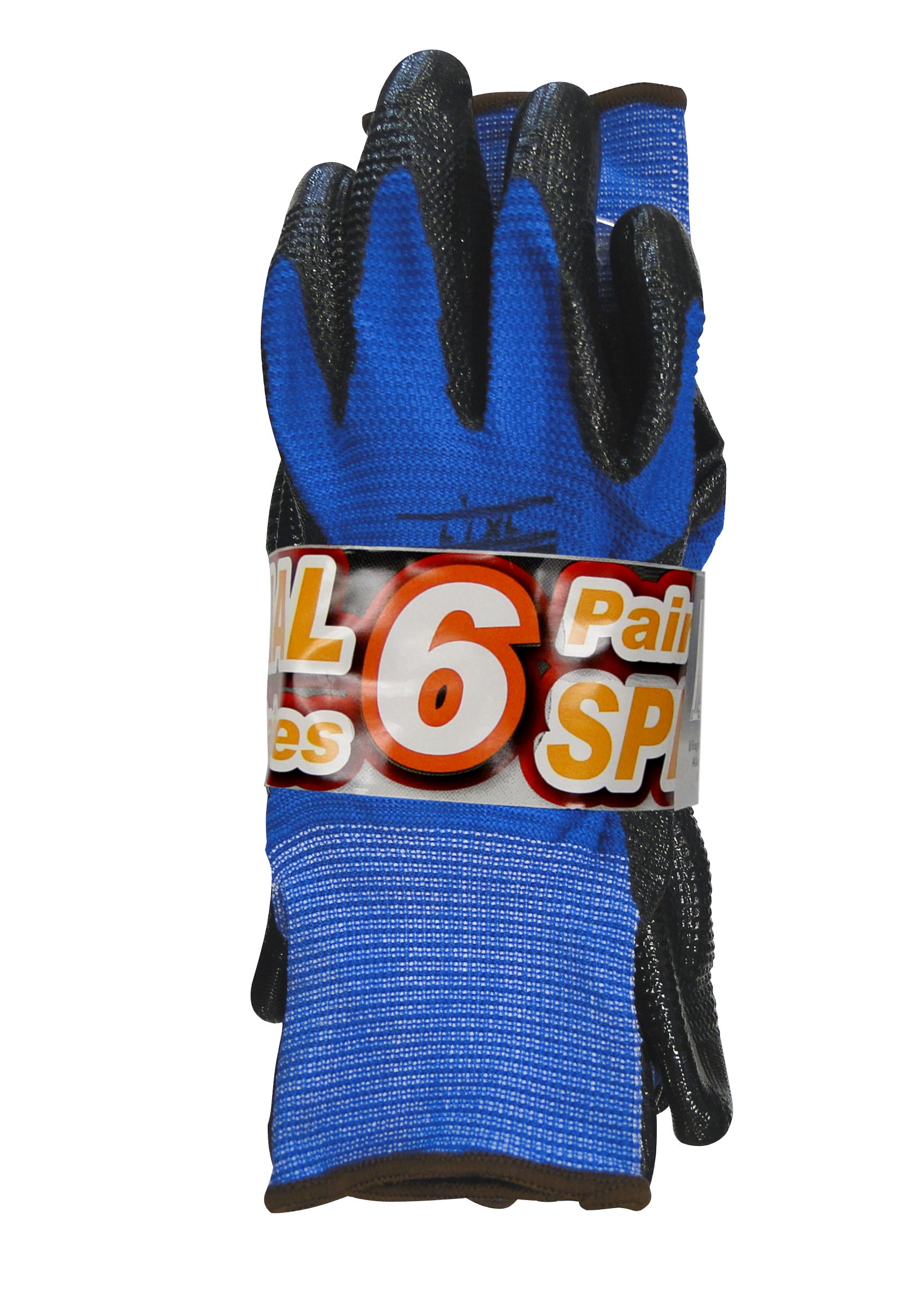 Open Road 6-Pack Poly Knit/Nitrile Dipped L/Xl (Carded)