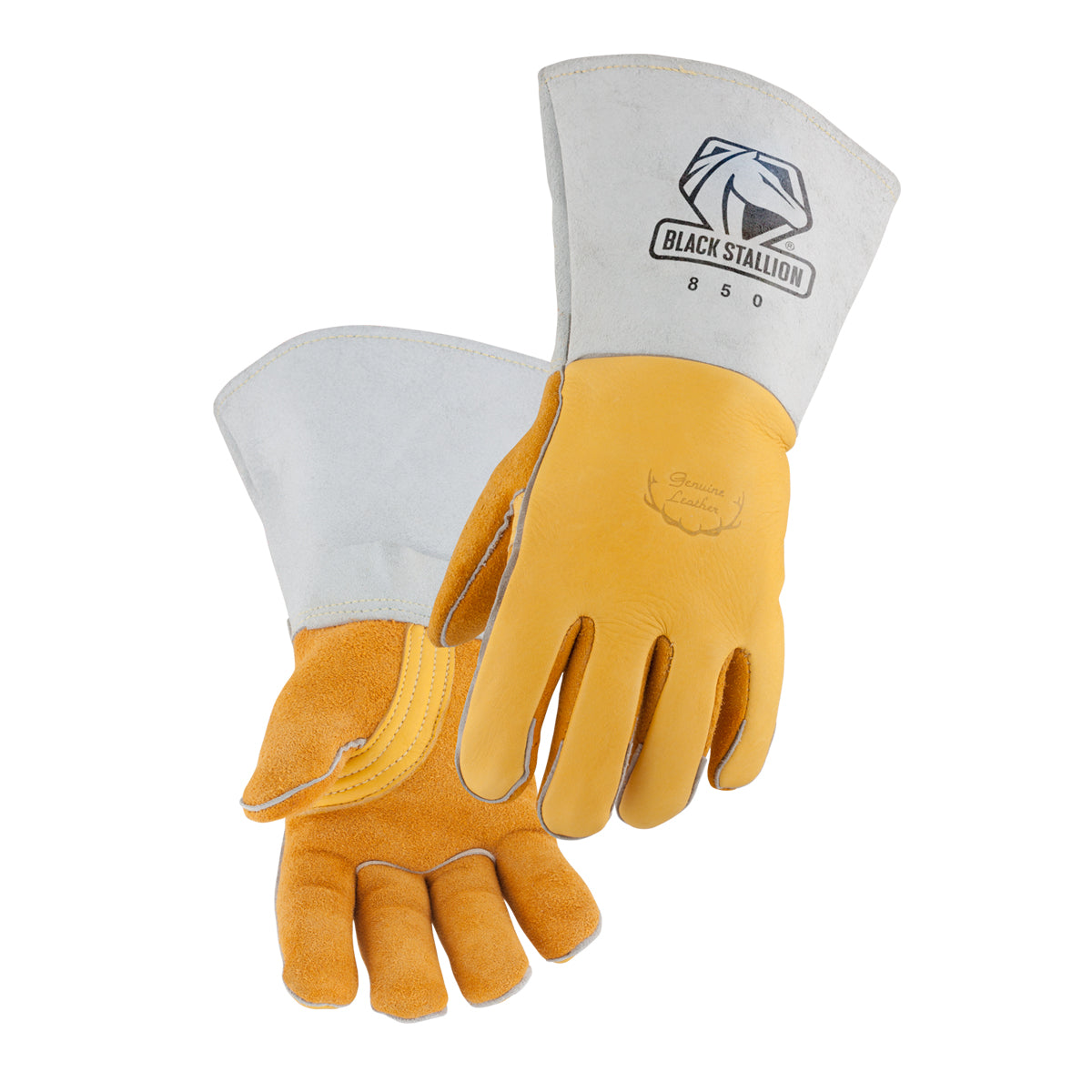 Gold Reversed Grain/Split Elkskin, Nomex Premium Welding Gloves - 850