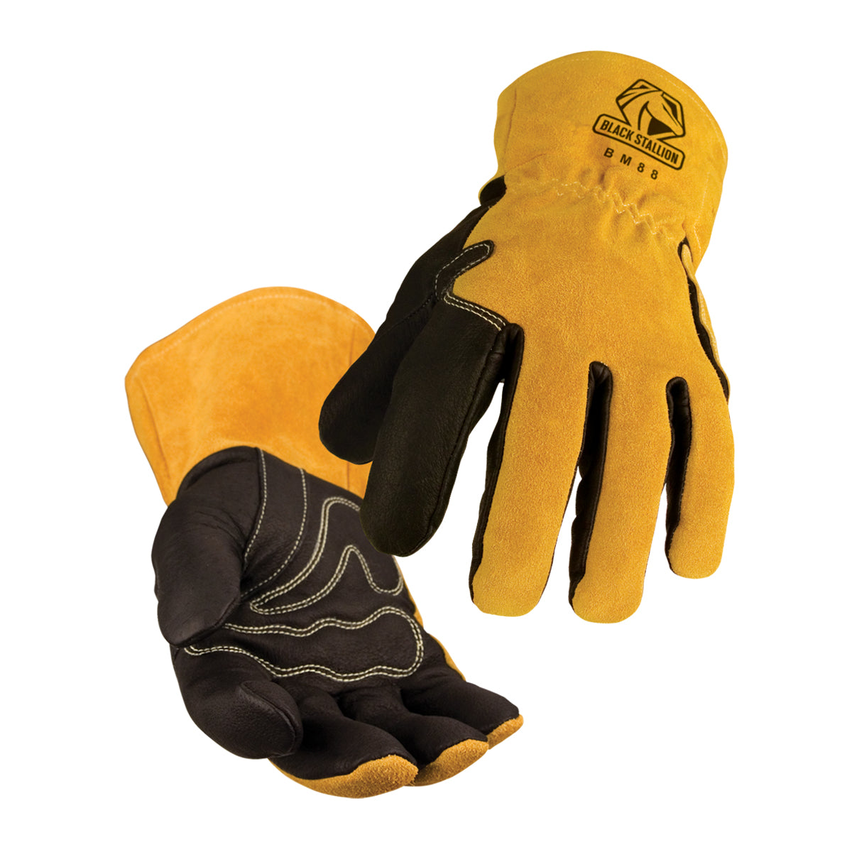 Black Stallion Bsx® Premium Grain Pigskin Palm, Cowhide Back Mig Welding Gloves - BM88