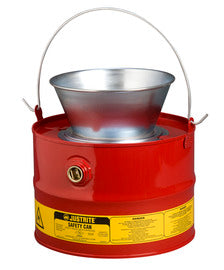 Justrite® 3 Gallon Red Galvanized Steel Drain Can