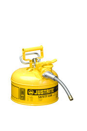 Justrite® 1 Gallon Yellow AccuFlow™ Galvanized Steel Safety Can