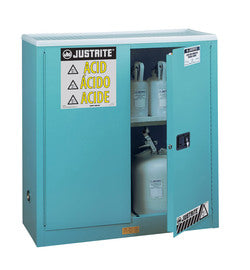 Justrite® 30 Gallon Blue Sure-Grip® EX 18 Gauge Cold Rolled Steel Safety Cabinet