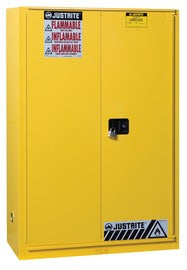 Justrite® 45 Gallon Yellow Sure-Grip® EX 18 Gauge Cold Rolled Steel Safety Cabinet