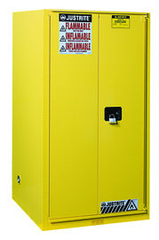 Justrite® 90 Gallon Yellow Sure-Grip® EX 18 Gauge Cold Rolled Steel Safety Cabinet