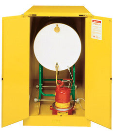 Justrite® 55 Gallon Yellow Sure-Grip® EX 18 Gauge Cold Rolled Steel Safety Cabinet