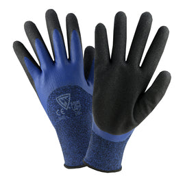 Protective Industrial Products Large 13 Gauge Latex Palm And Finger Coated Work Gloves With Polyester Liner And Rib Knit Cuff