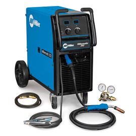 Miller Millermatic 252 Single Phase MIG Welder With 208 - 240 Input Voltage, 300 Amp Max Output, Auto Gun Detect, EZ-Change Low Cylinder Rack/Running Gear And Accessory Package