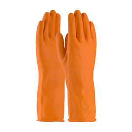 Protective Industrial Products Small Orange Assurance® Flock Lined 28 mil Latex Chemical Resistant Gloves