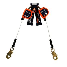 3M™ DBI-SALA® Nano-Lok™ edge Twin-Leg Quick Connect Self-Retracting Lifeline, Cable 3500225, Orange, 8 ft (2.4 m)