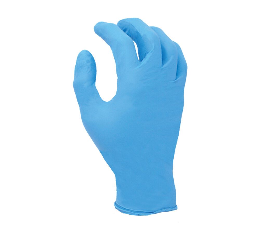 3 mil Blue nitrile disposable, 9 1/2" length, powder free, textured finish, industrial grade