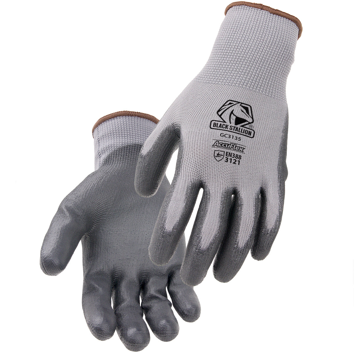 Black Stallion AccuFlex™ 13-Gauge PU-Coated Poly Knit Glove - GC3135-GY