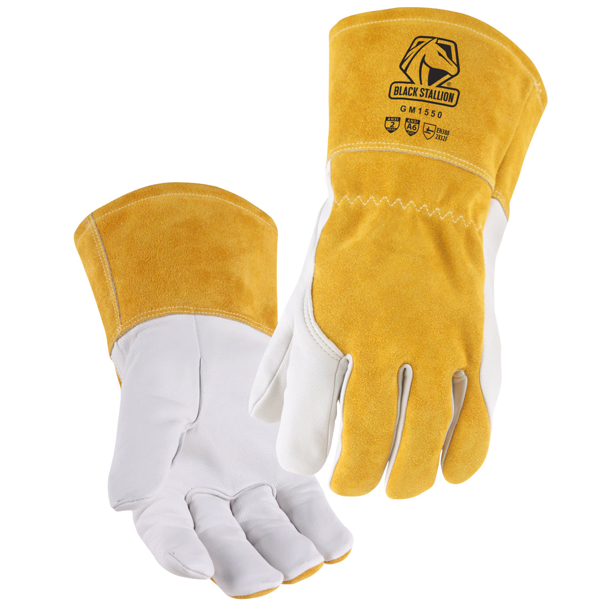 Black Stallion A6 Cut-Resistant Goatskin Palm MIG Glove - GM1550-WT