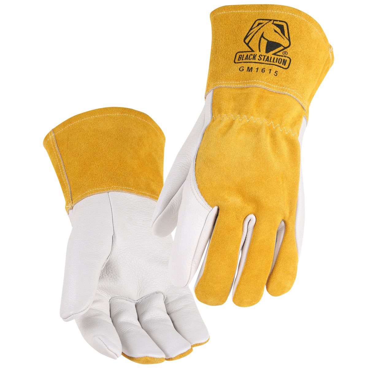 Black Stallion Cowhide MIG Glove with Side Padding - GM1615-WT