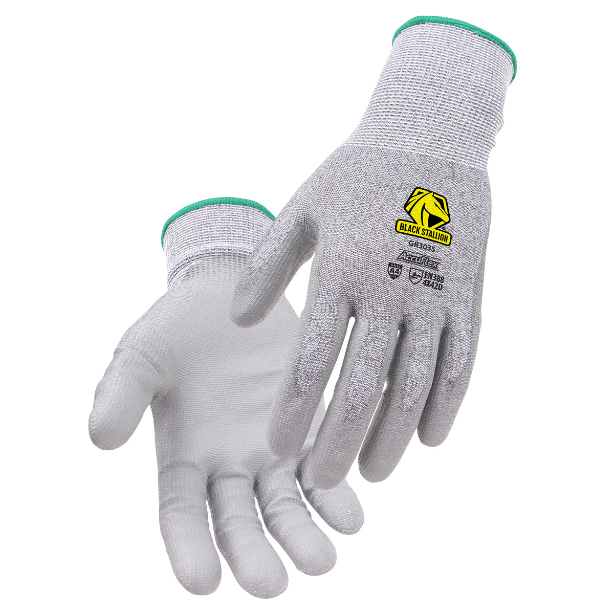 Black Stallion AccuFlex™ A4 Cut-Resistant PU-Coated Knit Glove - GR3035-GY