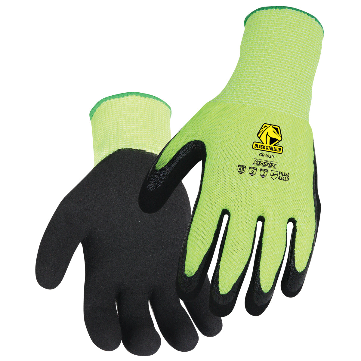A5 Cut Resistant Sandy Nitrile Coated Hi-Vis Hppe Blend Glove - GR4030-HB