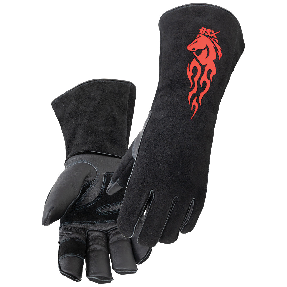 Black Stallion BSX® Extended Cuff Grain Pigskin Palm Stick Glove - GS3030-BK