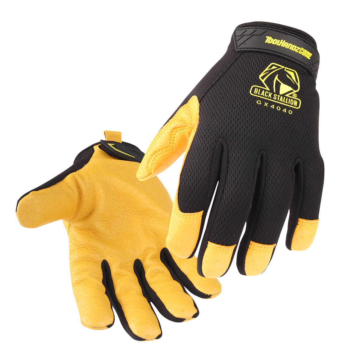 Black Stallion Toolhandz® Core Pig Grain Leather Palm Mechanic's Gloves - GX4040-BY