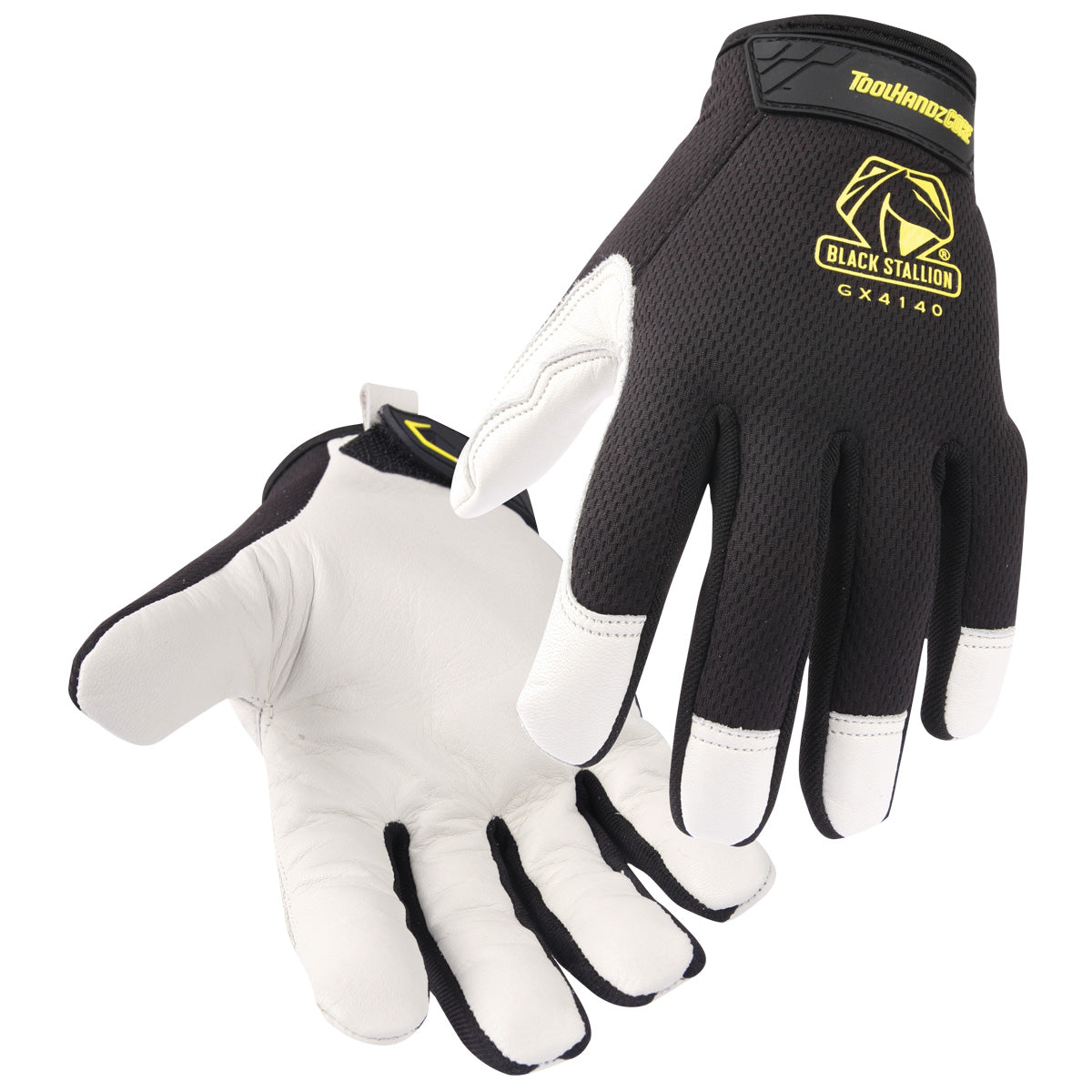 Black Stallion Toolhandz® Core Cow Grain Leather Palm Mechanics Gloves - GX4140-BW