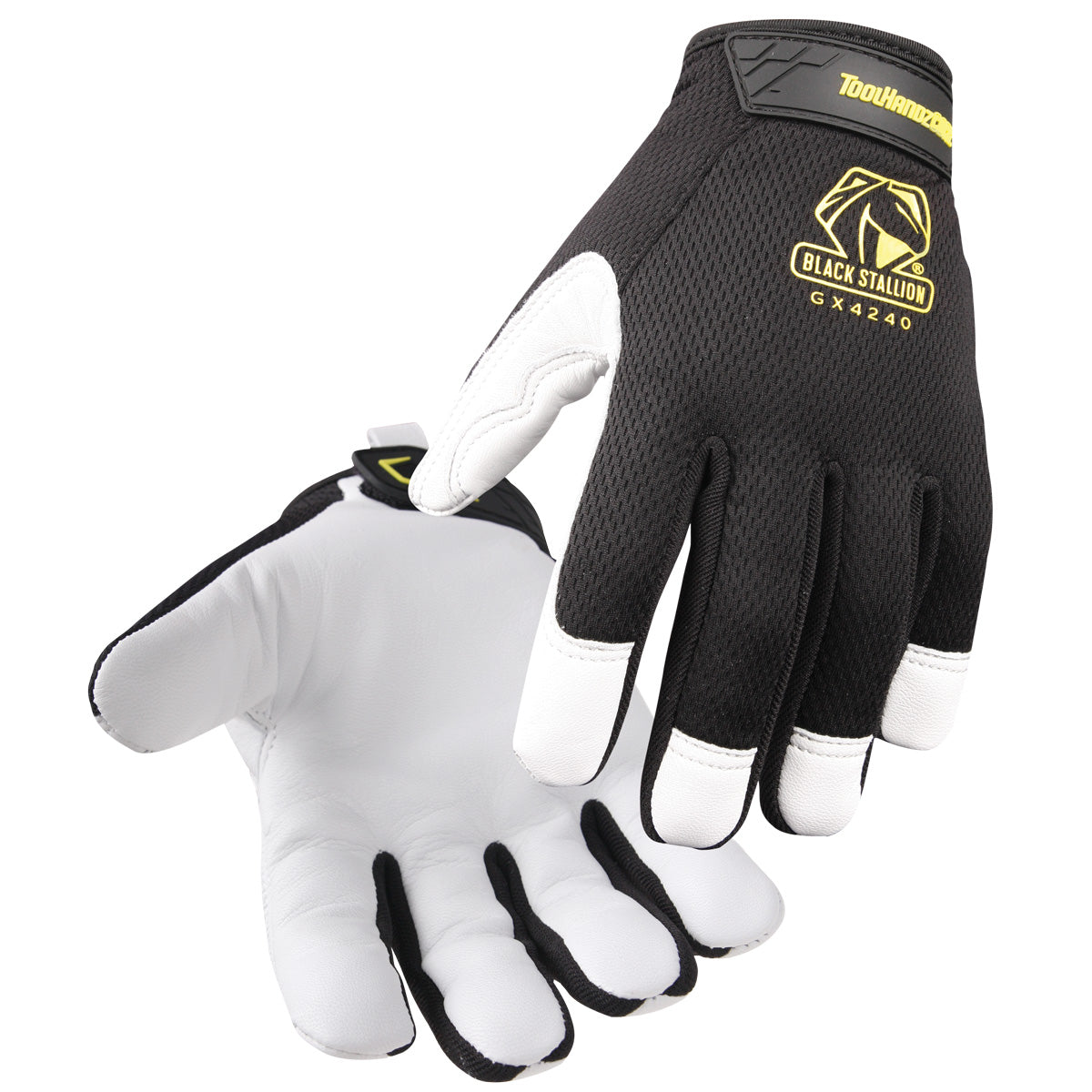 Black Stallion Toolhandz® Core Goat Grain Leather Palm Mechanics Gloves - GX4240-BW