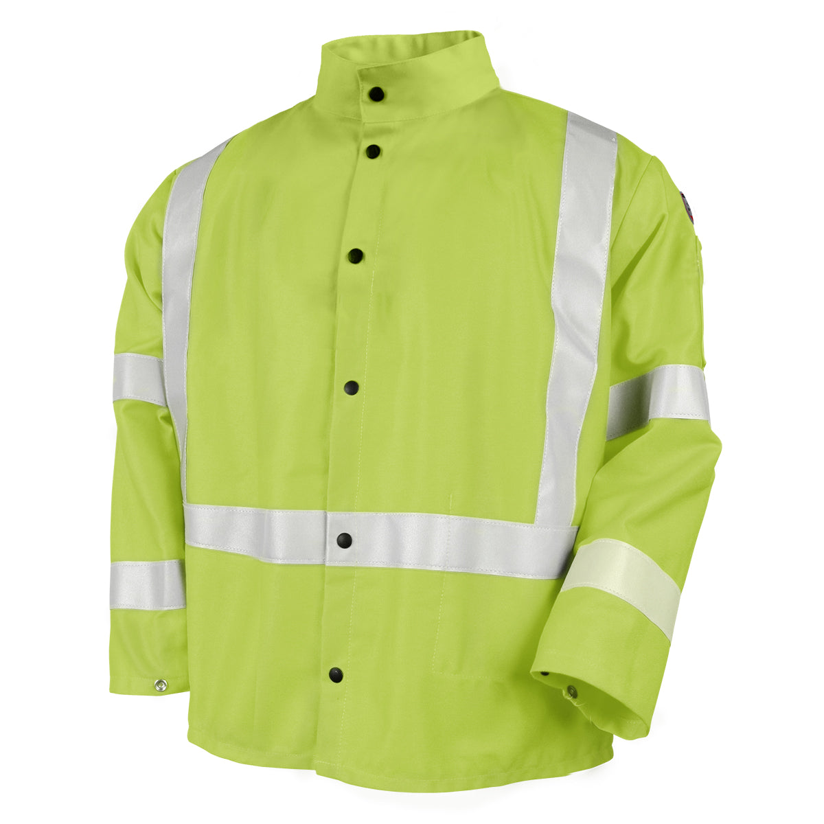 Black Stallion 9 oz. Flame-Resistant Cotton 30 Inch Coat With  2" Silver Reflective - JF1012-LM