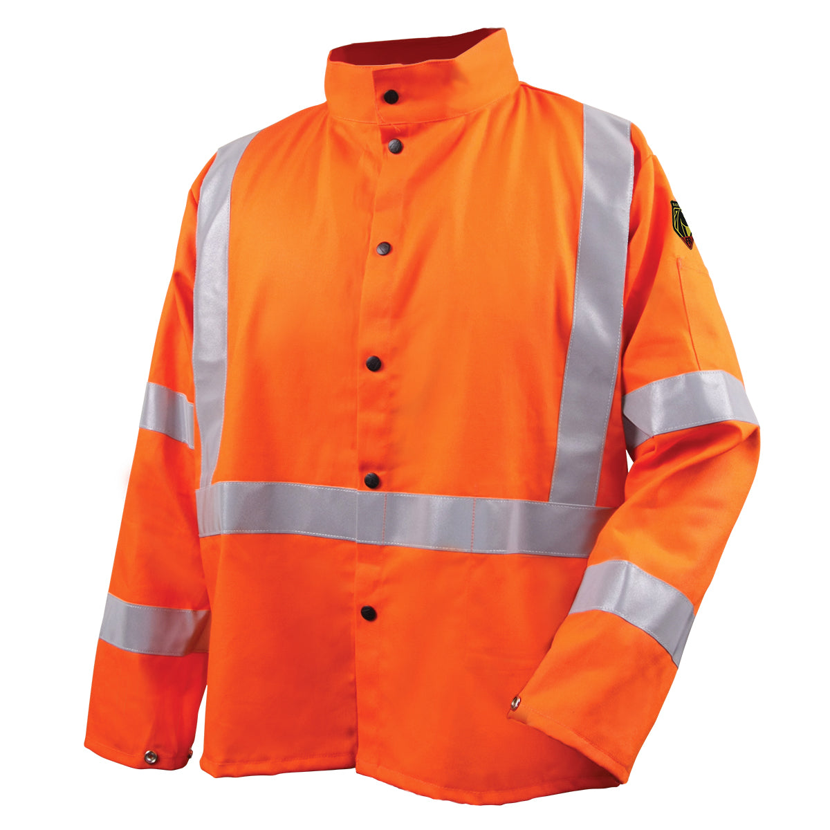 9 Oz Orange Flame Resistant Cotton 30 Inch Jacket With Silver Reflective - JF1012-OR