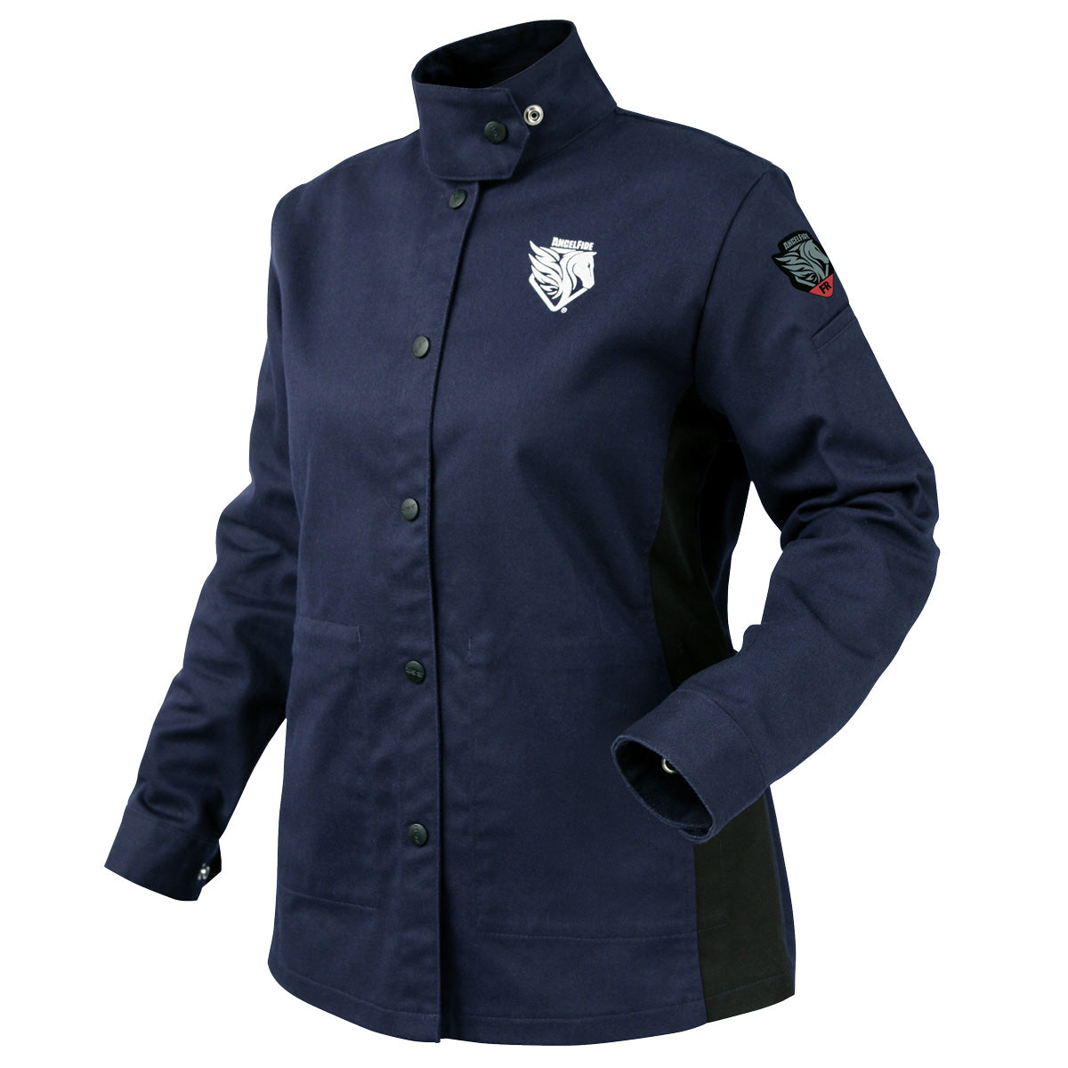 Black Stallion AngelFire® Women's FR Cotton Welding Jacket, Navy & Black - JF1015-NB