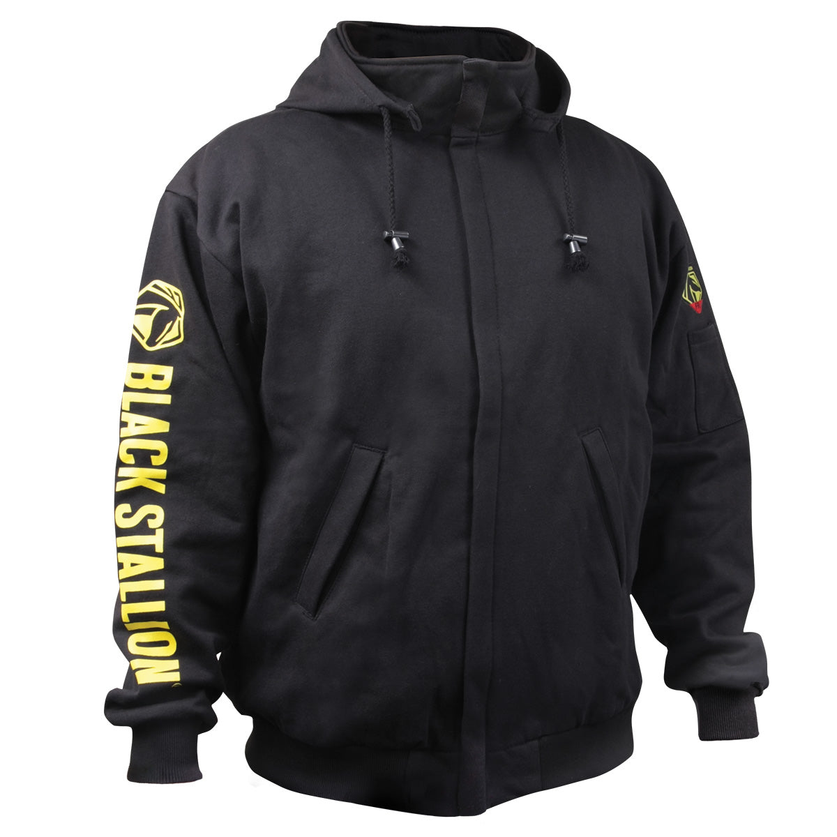 Black Stallion Full-Zip FR Cotton Hooded Sweatshirt, Black - JF1331-BK