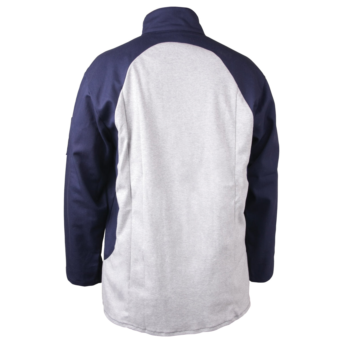 Black Stallion Stretch-Back Fr Cotton Navy-Gray Welding Jacket, 32" Length - JF1625-NG