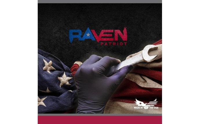 SAS Safety - Raven® Patriot Powder-Free Exam Grade Black Nitrile Disposable Gloves - 7 Mil - Made in the USA