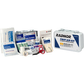 RADNOR™ White Metal Portable Or Wall Mount 10 Person 71 Piece First Aid Kit