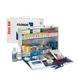 RADNOR™ White Metal Portable Or Wall Mount  First Aid Cabinet