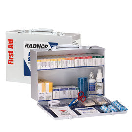 RADNOR™ White Metal Portable Or Wall Mount  First Aid Cabinet