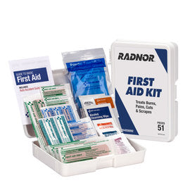 RADNOR™ White Plastic Portable 1 Person First Aid Kit