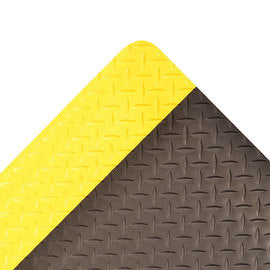 Superior Manufacturing 2" X 75" Black And Yellow Vinyl NoTrax® Cushion Trax® Ultra™ Anti Fatigue Floor Mat