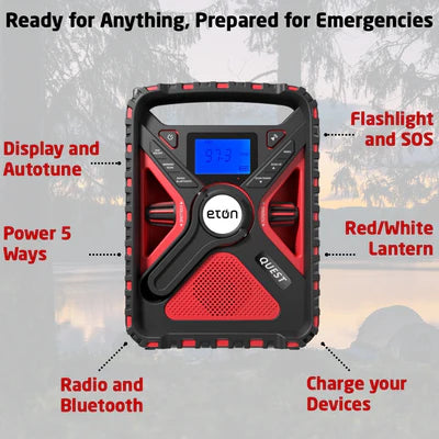 ETON- Quest | Solar Powered NOAA Weather Radio & Emergency Flashlight